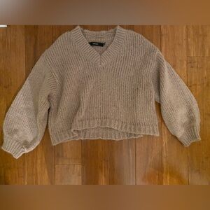VERO MODA cropped brown sweater